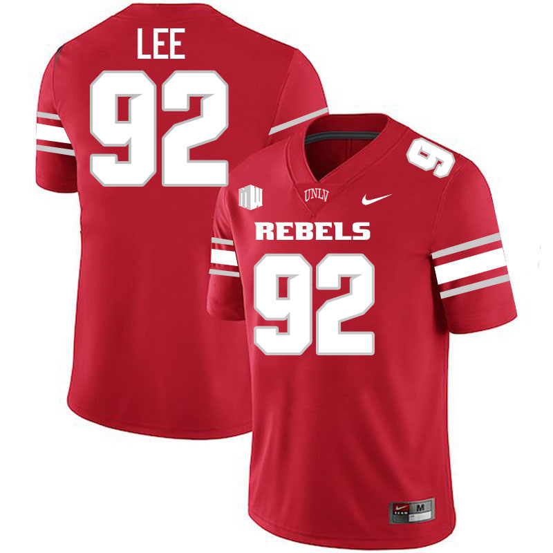 #92 Jalen Lee UNLV Rebels College Football Jersey Stitched-Scarlet